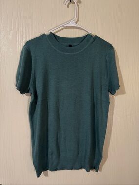 Arach&Cloz Women's Lightweight Wool Blend Short Sleeve Sweater Size Large NWT